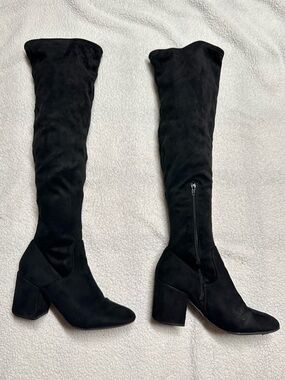 Bar III Womens Gabrie Faux Suede Block Heel Over-The-Knee Boots, 11M 10003381900